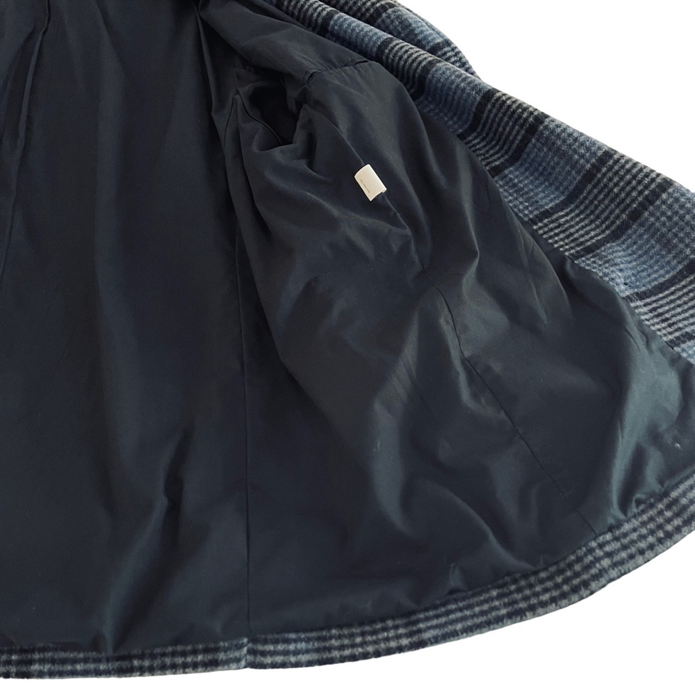 J Crew Blue Black Plaid Jacket Peacoat Wool Blend Button LS Lined sz L $365 EUC - Picture 6 of 8
